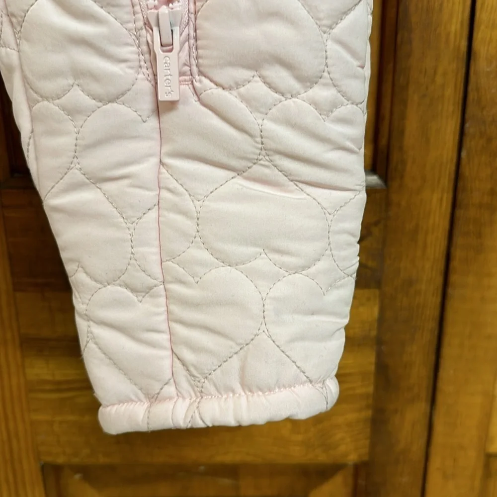 Carter’s Pink Hooded Snowsuit Full Front Zipper 6-9 Months NWT
